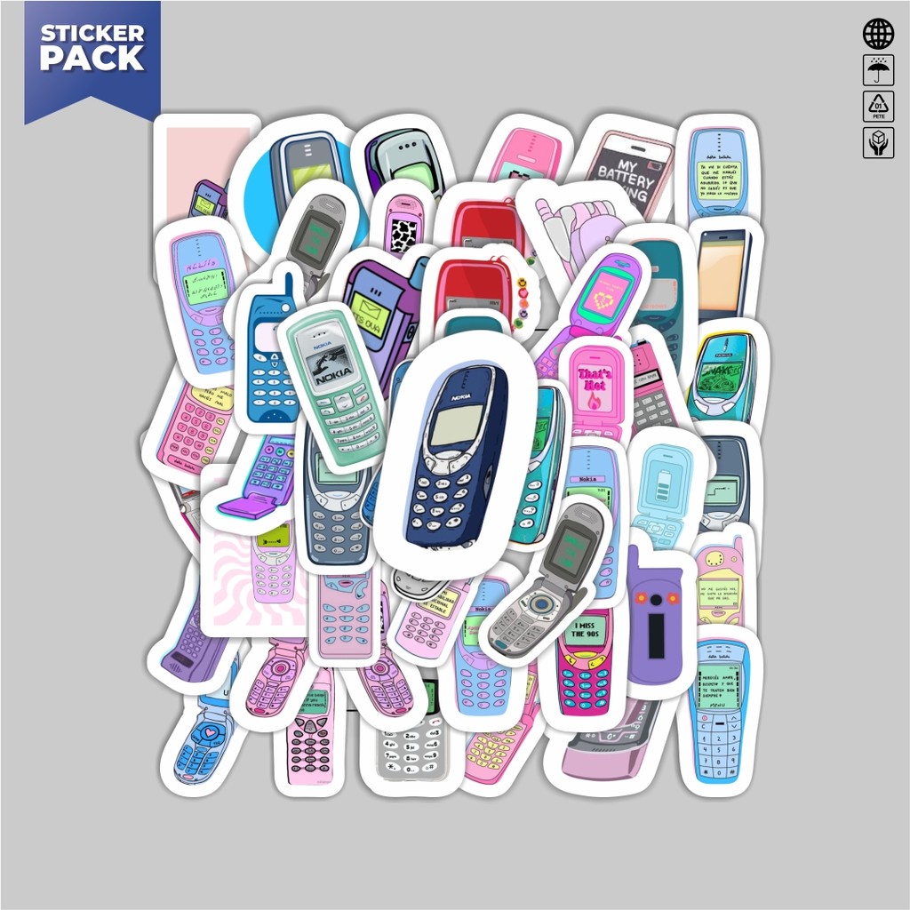 

[100PCS]Stiker Pack Stiker HP Jadul/Vintage Aesthetic Vinyl Anti Air Dekorasi Sticker Laptop Buku Journal Koper Helm Casing HP Gitar Helm Skateboard