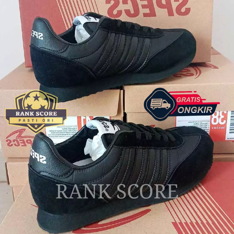 Sepatu Sekolah Anak SD SMP SMA SPECS 104 Hitam Polos Laki-laki & Perempuan sepatu sekolah anak sepat