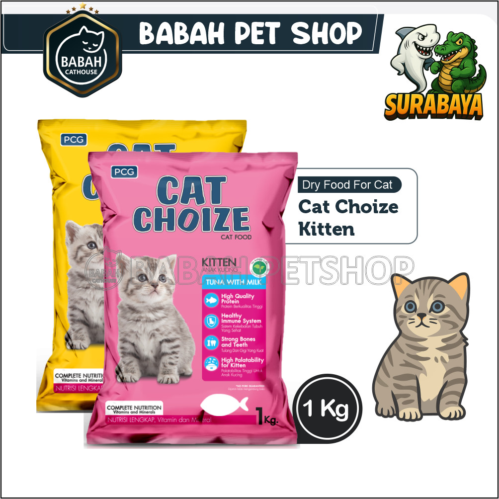 1kg CAT CHOIZE KITTEN dry food makanan anak kucing tuna salmon goat milk kering ekonomis pakan anabu