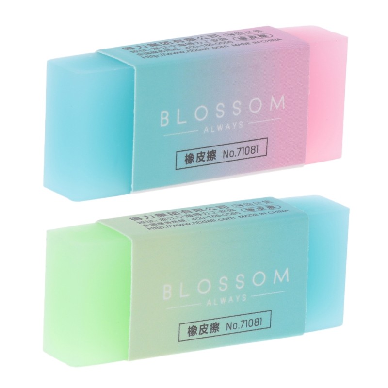 

P82F Soft Durable Flexible Cube Cute Colored Pencil Rubber Erasers For School Kids