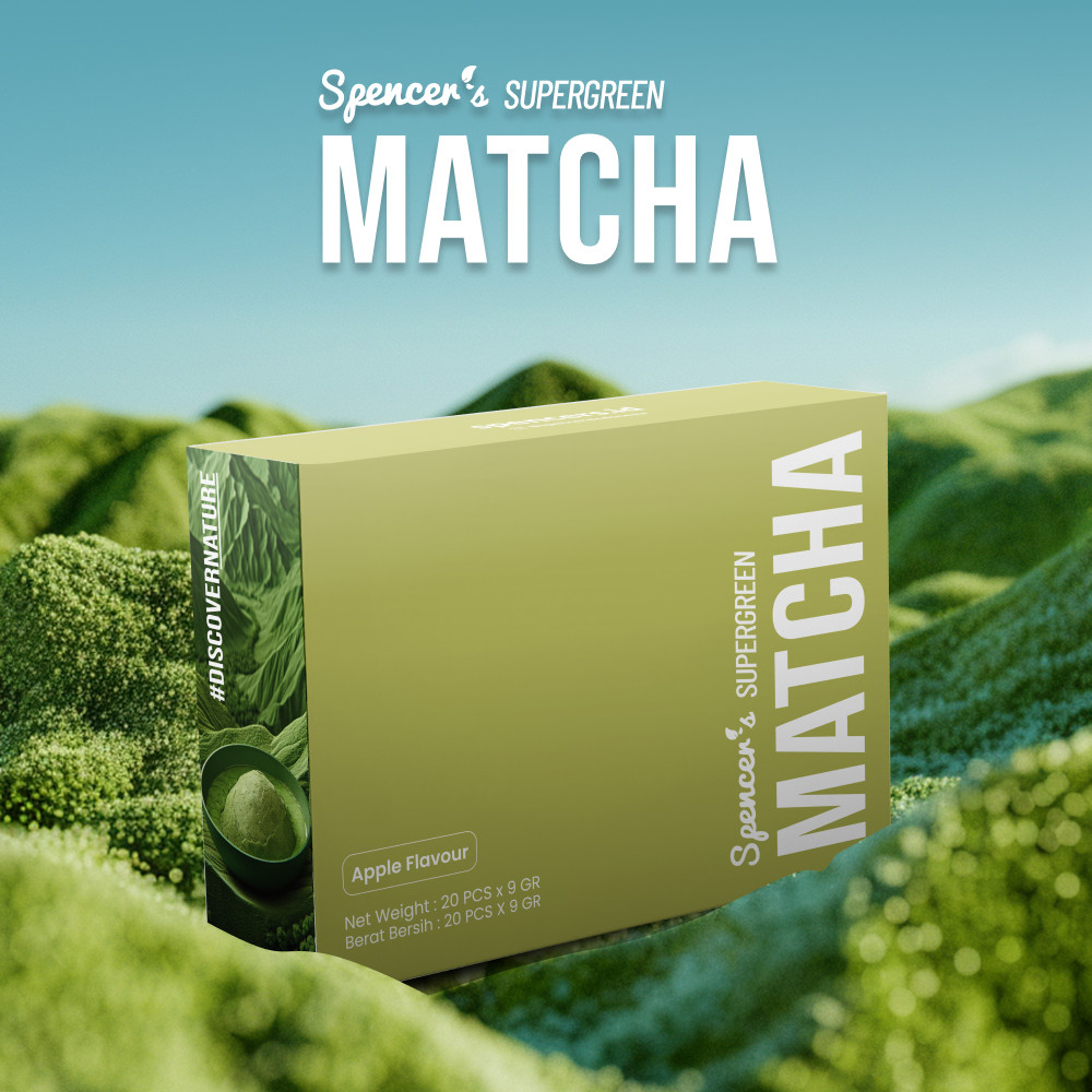 

PROMO [Box] - Spencer's Supergreen Matcha Apple - 1 Box Isi 20 Sachet