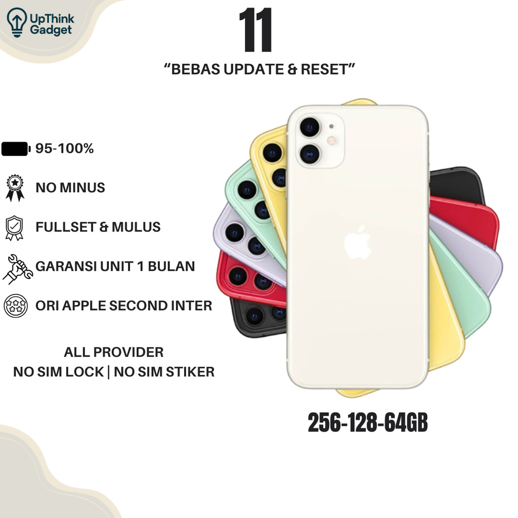 iphone second 11 normal no minus 256gb 128gb 64gb original 100% fullset mulus like new murah hp ip
