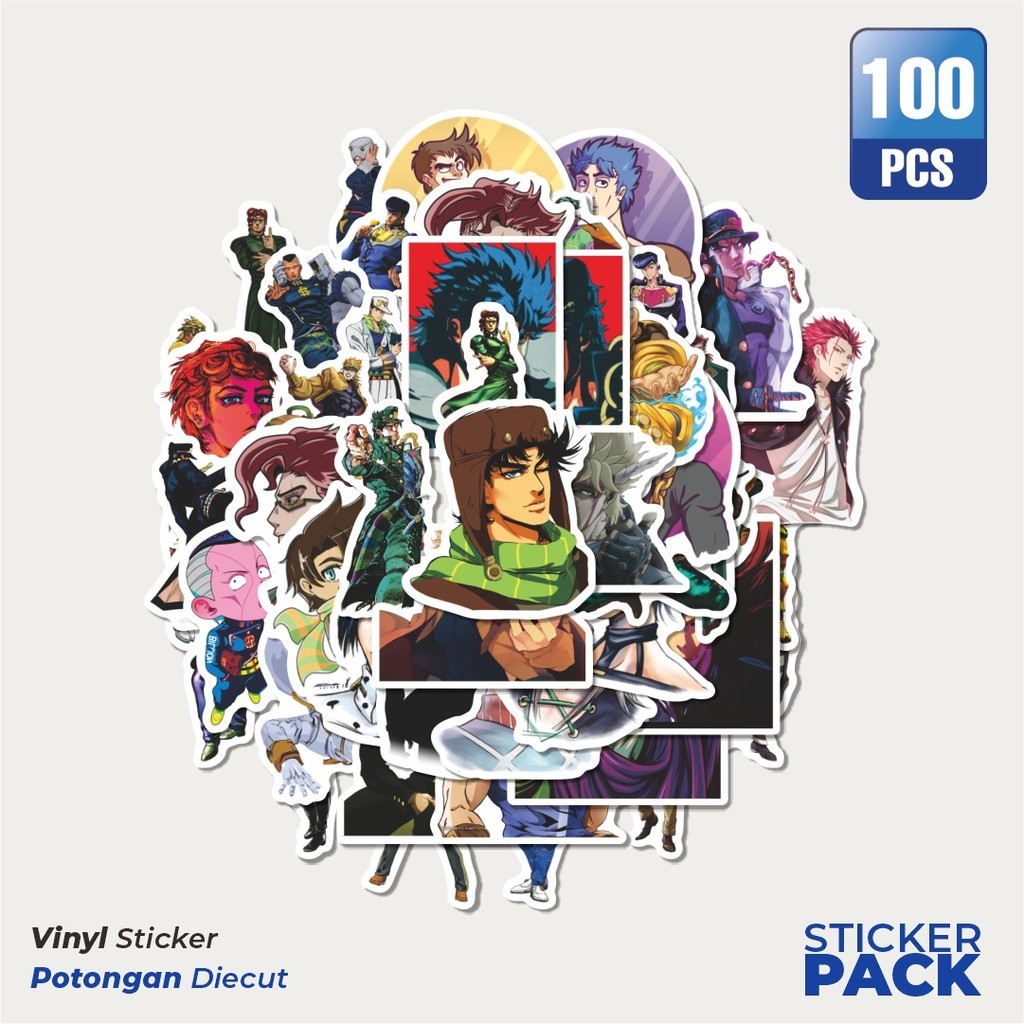 

Stiker Vinyl Sticker Anime JoJo's Bizarre Adventure Sticker Waterproof Aesthetic- Untuk Laptop, Motor, dan Helm - Paper Stationery Pack