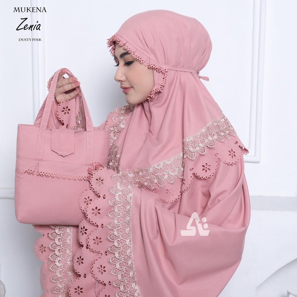 Mukena Dewasa Lasercut 2in1 ZENIA/Terbaru