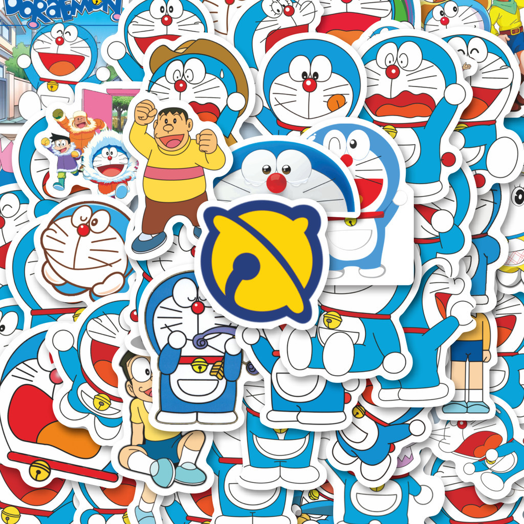 

100PCS Lucu Sticker Kartun Doraemon Sticker Stiker Aesthetic Stiker Anti Air Stikers Berperekat Waterproof sticker decal buat Motor Helm Buku Journal Koper Casing HP Laptop Botol Minum Hadiah anak