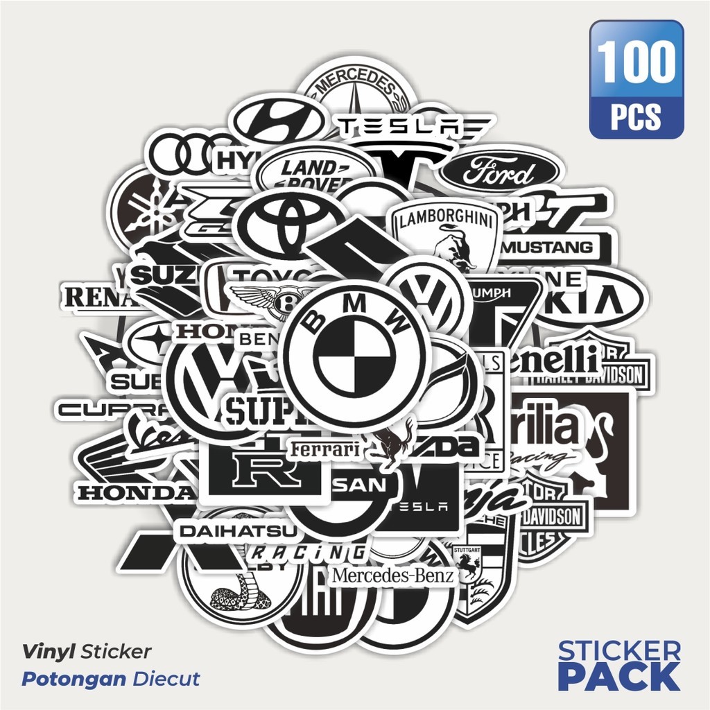 

Stiker Vinyl Stiker Aesthetic Black And White Brand Distro Versi 5 Waterproof Aesthetic- Untuk Laptop, Motor, dan Helm - Paper Stationery Pack