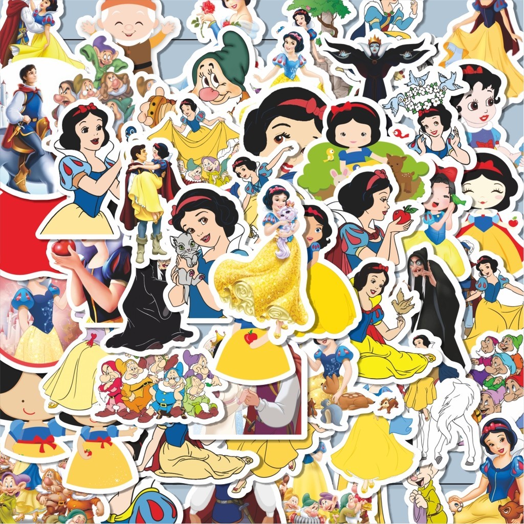 

100PCS Lucu Stiker Kartun Disney Princess Snow White Stiker Aesthetic Stiker Anti Air Stikers Berperekat Waterproof sticker decal buat Motor Helm Buku Journal Koper Casing HP Laptop Botol Minum Hadiah anak