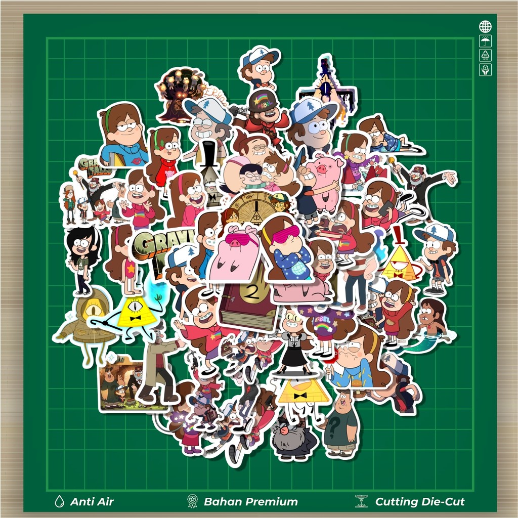 

HOT 50 PCS STIKER Sticker Kartun Gravity Falls Stiker Fashion Cars Decal Dingin Kartu Album Custom Vinyl Anti Air- Sticker Aesthetic Buku Journal Koper Casing HP Tablet Laptop Helm Motor Botol Minum