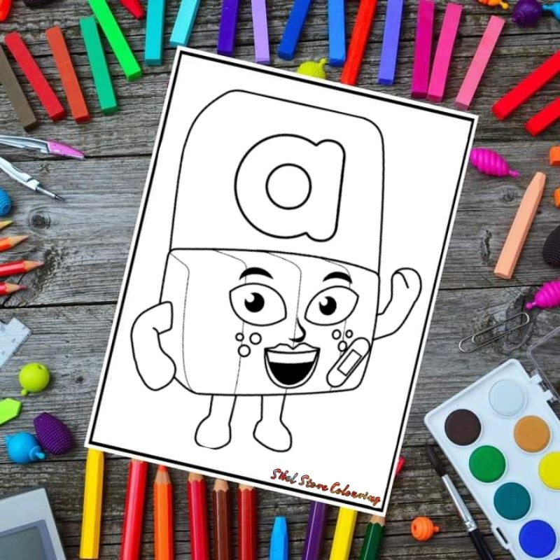 

COD Kertas Mewarnai Gambar Seri Alphablocks (Huruf Kecil ) a to z 26 Lembar Kertas BC