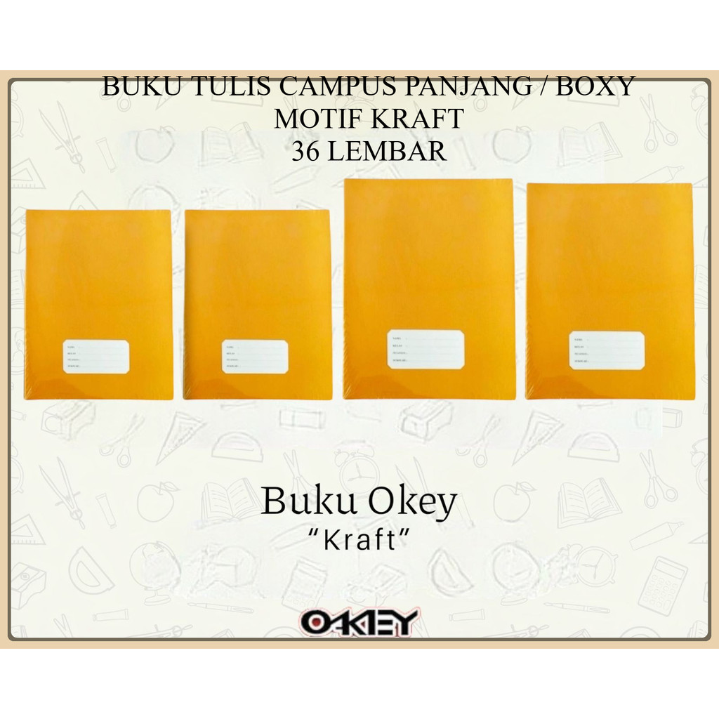 

1 Pack Buku Tulis CAMPUS Panjang 36 Lembar Isi 10 Pcs MOTIF KRAFT