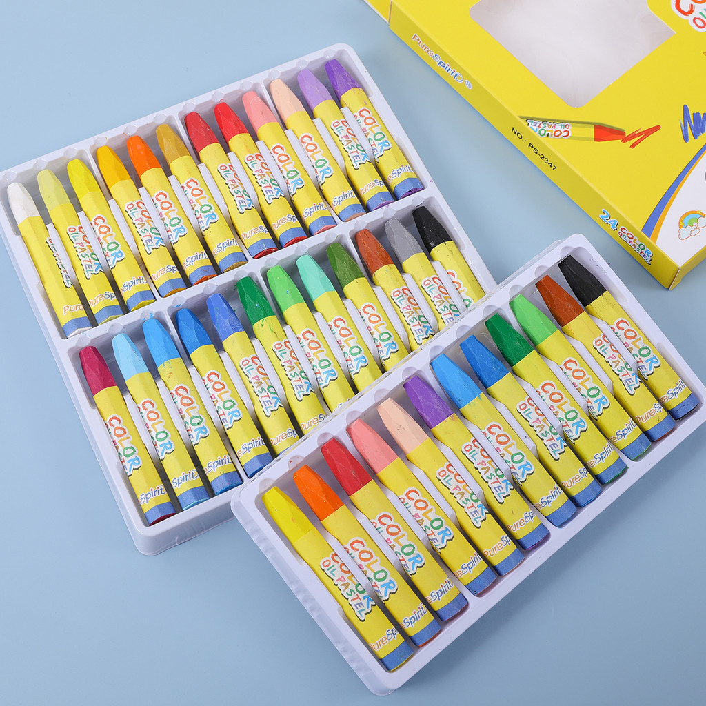 

12/24 Colored Oil Pastel Set Assorted Color Soft Oil Pastels for Students