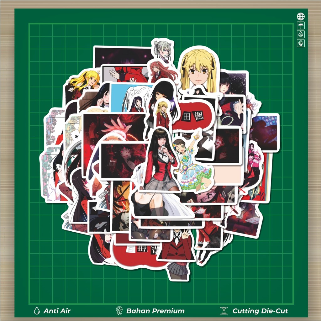 

HOT 50 PCS STIKER Sticker Anime Kakegurui Sticker Stiker Fashion Cars Decal Dingin Kartu Album Custom Vinyl Anti Air- Sticker Aesthetic Buku Journal Koper Casing HP Tablet Laptop Helm Motor Botol Minum