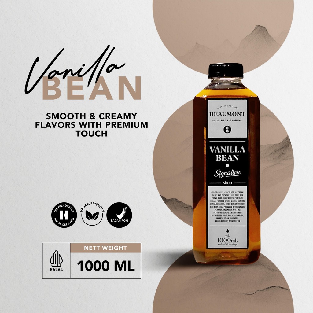Sirup Rasa Vanilla Bean Merk Beaumont 1L - Quality & Taste No.1