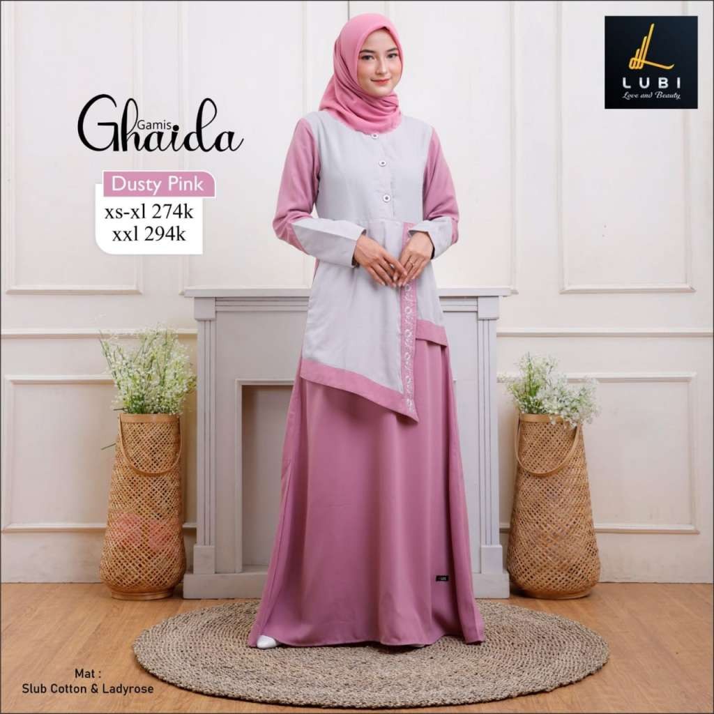 LUBI GAMIS DEWASA GHAIDA DUSTY PINK
