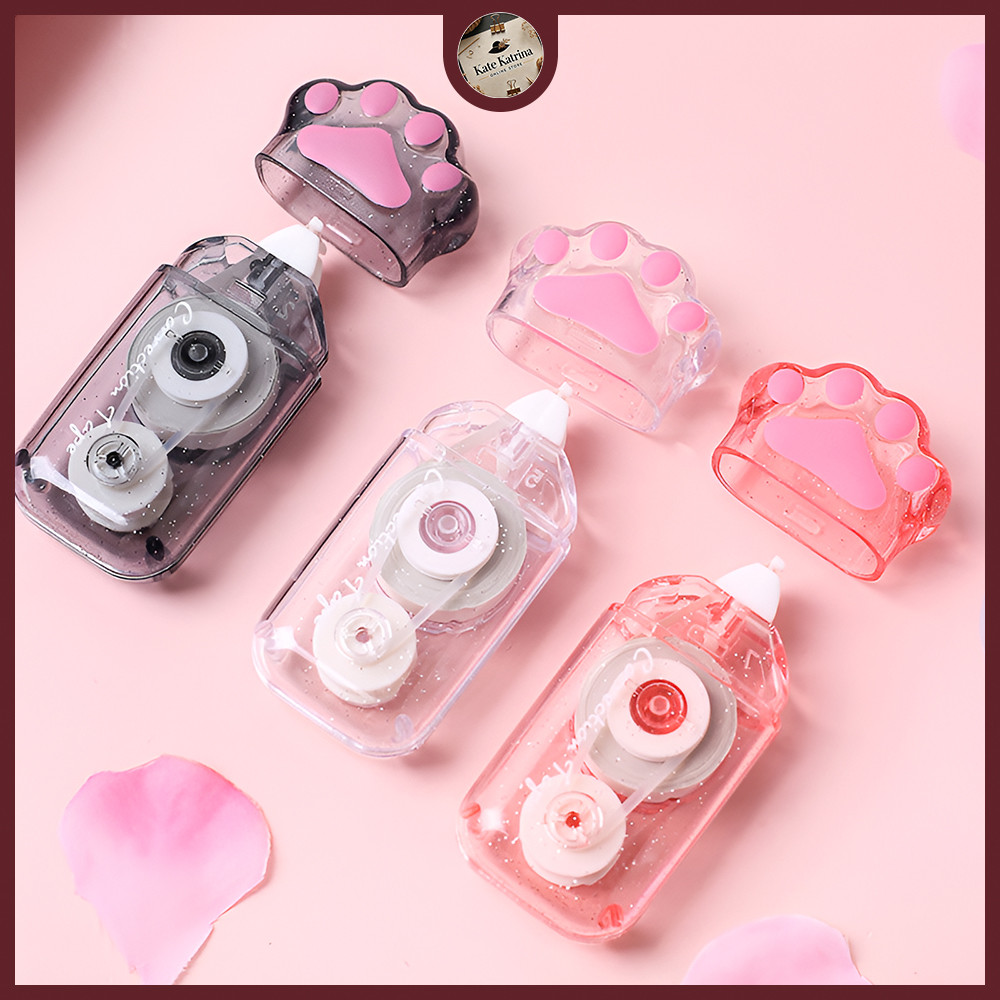 

KK Tip Ex Pita Koreksi Bentuk Telapak Kaki Kucing Transparan Correctio