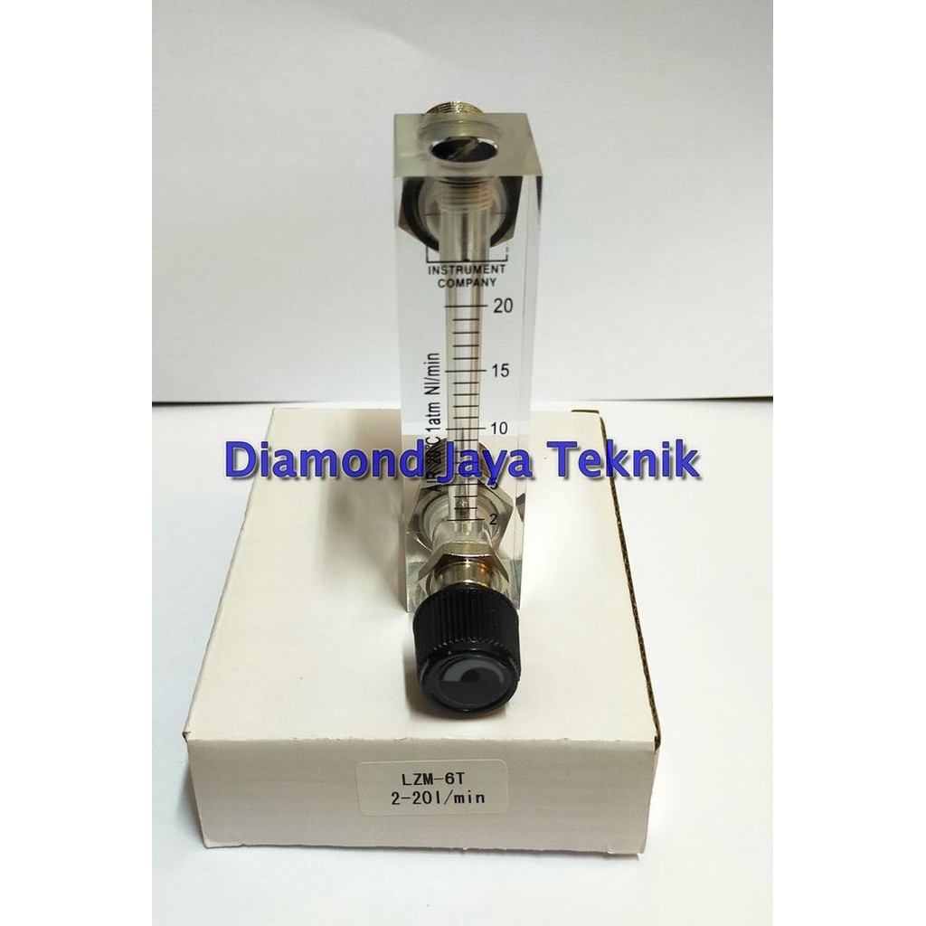 Rotameter Udara 2- 20 L/ Min / LZM-6T Rotameter / Flowmeter Udara /Gas Acrylic Rotameter / Drat 1/4"