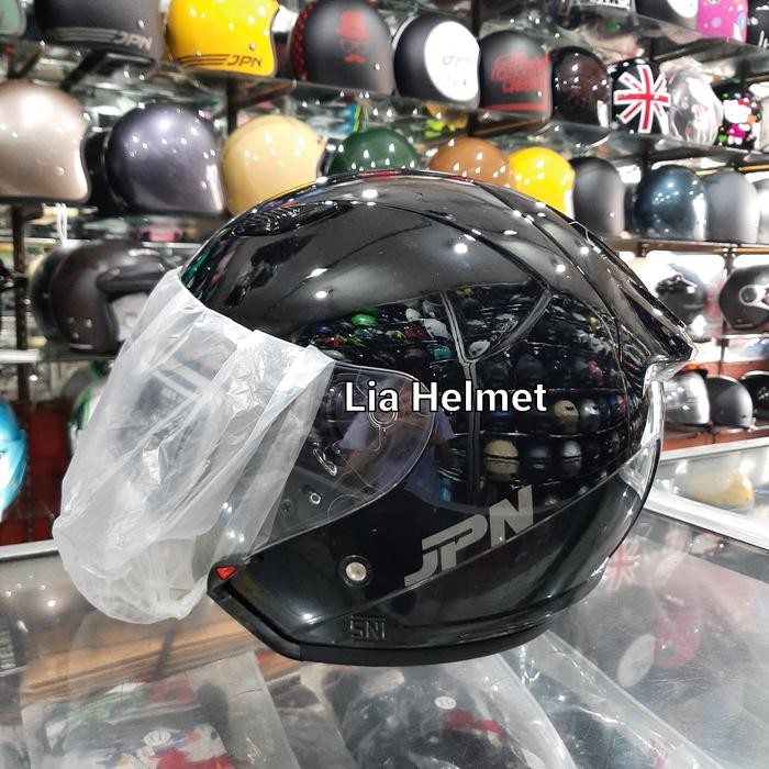 helm half face Jpn galaxy hitam / helm jpn galaxy hitam glossy - M