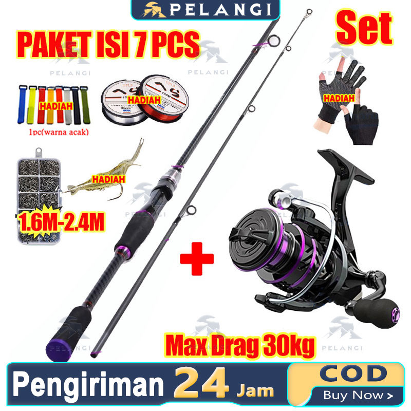 ESPECIALSet Pancing 1.8m/2.1m Joran Pancing 1000-4000 Reel Pancing 150M Senar Pancing Umpan Combo pa