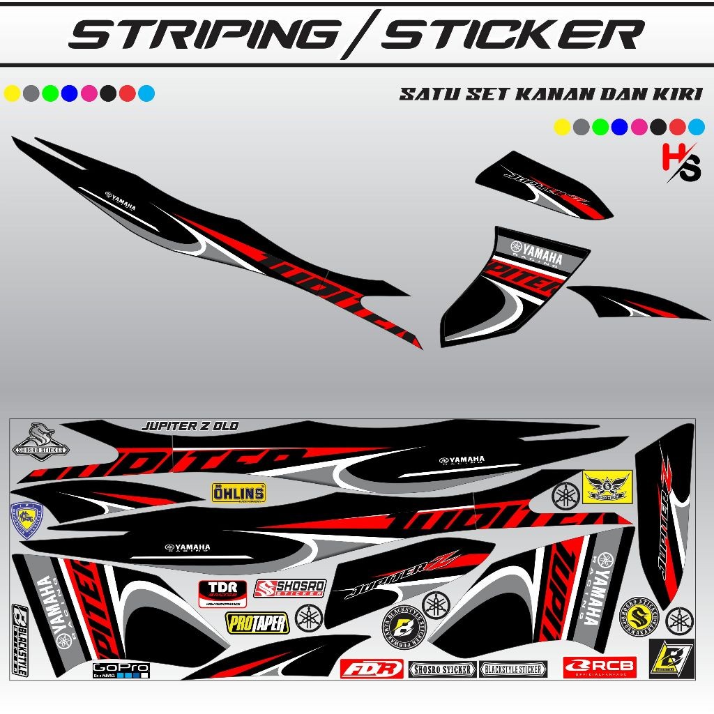 POLET KEREN SIMPLE STIKER MOTIF STRIPING MOTOR YAMAHA JUPITER OLD POLET STRIPING VARIASI MOTOR JUPIT
