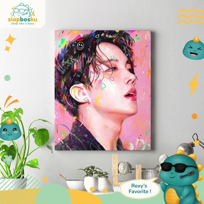 

PAINT BY NUMBER 40x50 CM KANVAS PAINTING WITH FRAME CAT KUAS - BTS - J-Hope, Dirakit, No Box