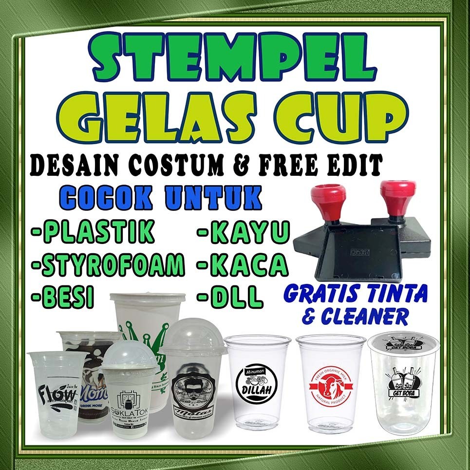 

stempel Gelas Cup / Plastik / Custom-Free TintaCO