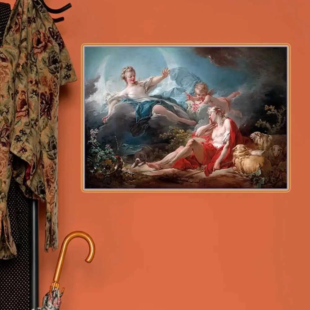 

Jean Honore Fragonard " Diana and Endymion " Classical Canvas Oil Painting Aesthetics Art Picture Print Decor Home Decoration