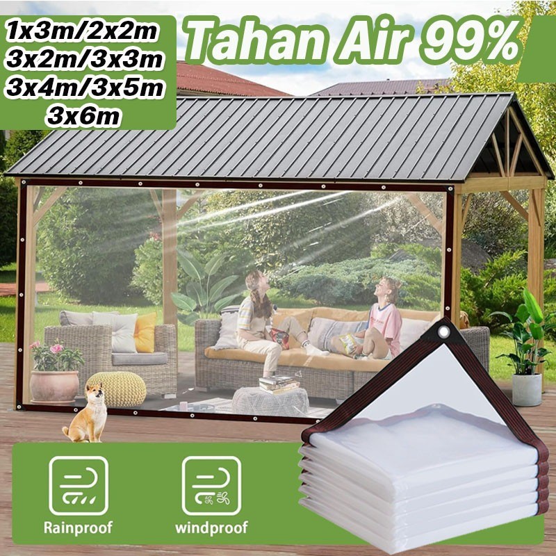 Donesubego - Shopee Plastik Bening Terpal 3x6M Anti Air & UV - Green House Atap Tanaman Mobil