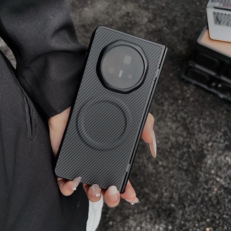 Untuk Honor Magic V3 V 3 Kasus Honor MagicV3 Mewah Tekstur Serat Karbon PC Kasus Penutup Telepon Mag