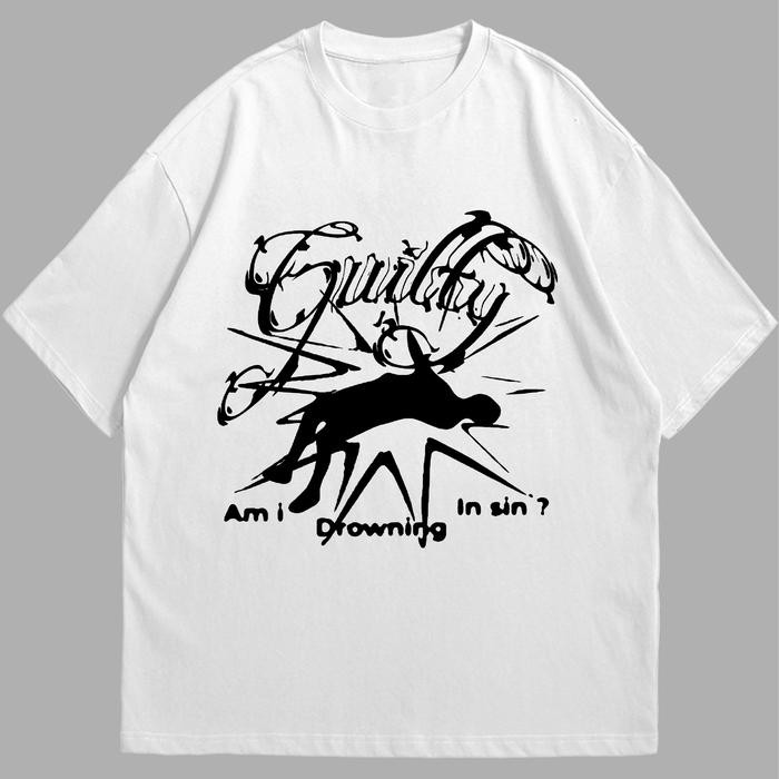 [COD] WALLFLOWERS Pola cetak huruf skena gaya orang terlentang Korea baju atasan wanita terbaru keki