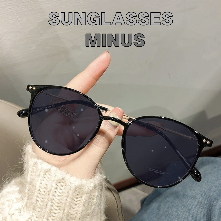 Kacamata Hitam Minus Cateye Fashion Korea Retro Zhijing-01 Sunglasses Minus -1 sampai -6 Speed Optik