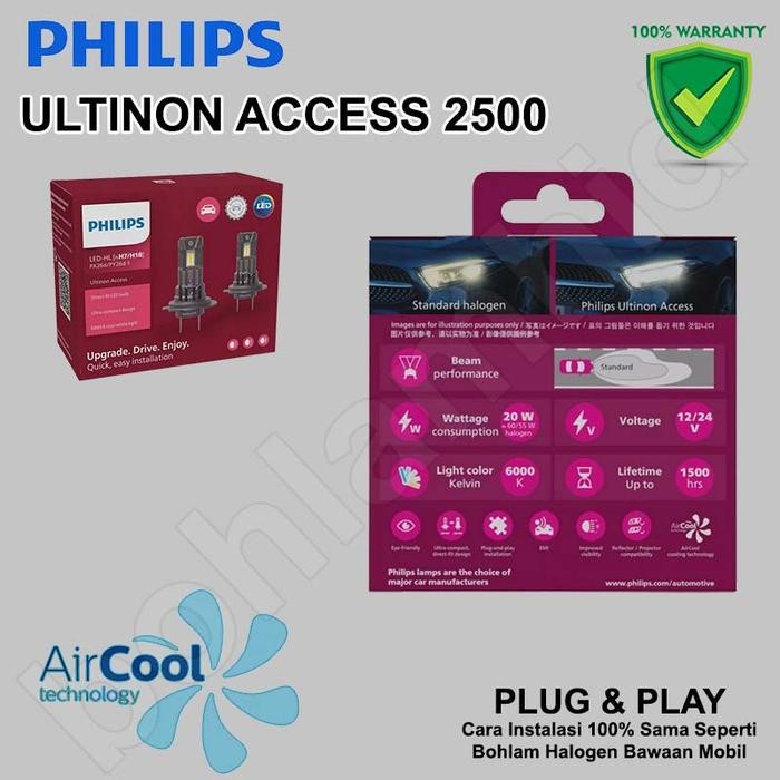 Led Mobil H7  Ultinon Access 6000K Weather Vision 3500K Kuning - H7 6000K Putih