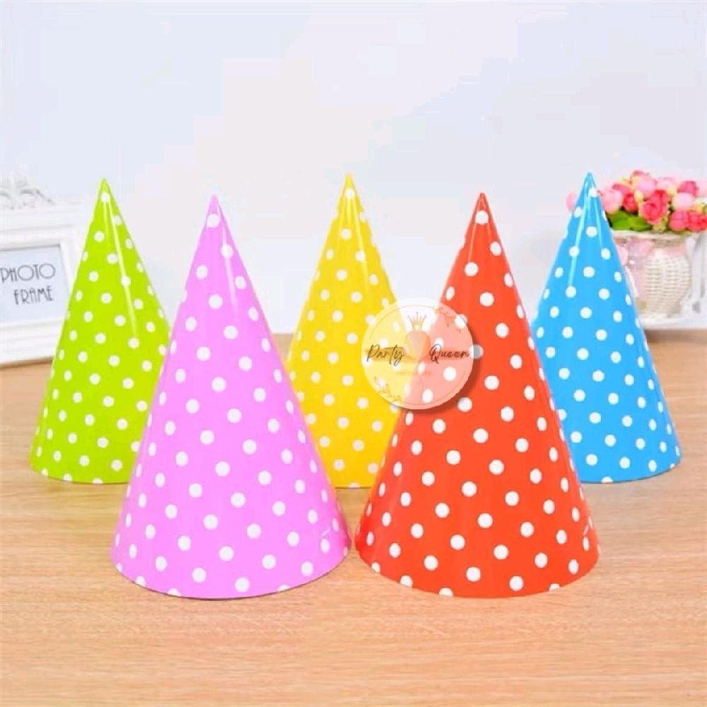 Topi Ulang Tahun Kerucut / Topi Kerucut Polkadot