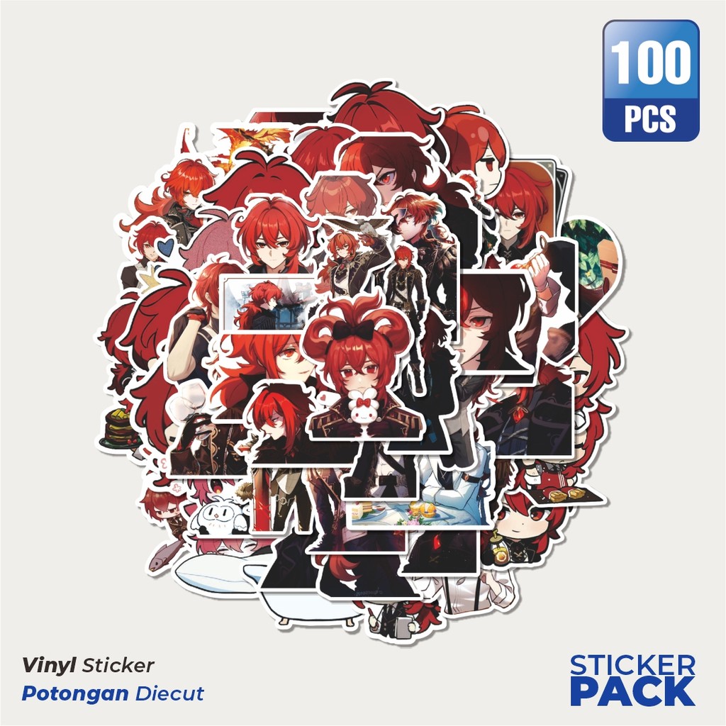 

Stiker Vinyl Stiker Anime Genshin Impact Diluc Q-1 Mini Diary Waterproof Aesthetic- Untuk Laptop, Motor, dan Helm - Paper Stationery Pack