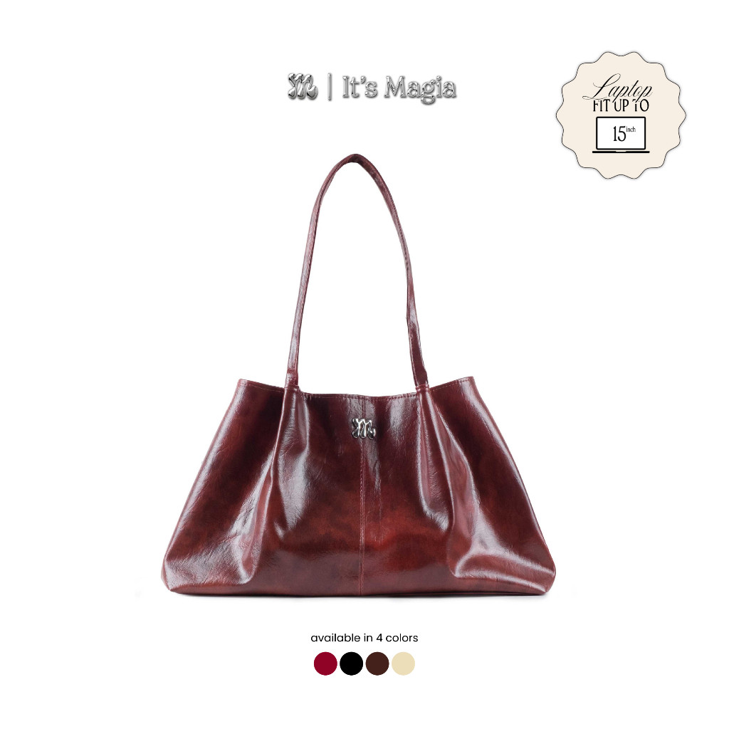 FAL.SHOP MAGIA Emma Bag Maroon Leather Totebag