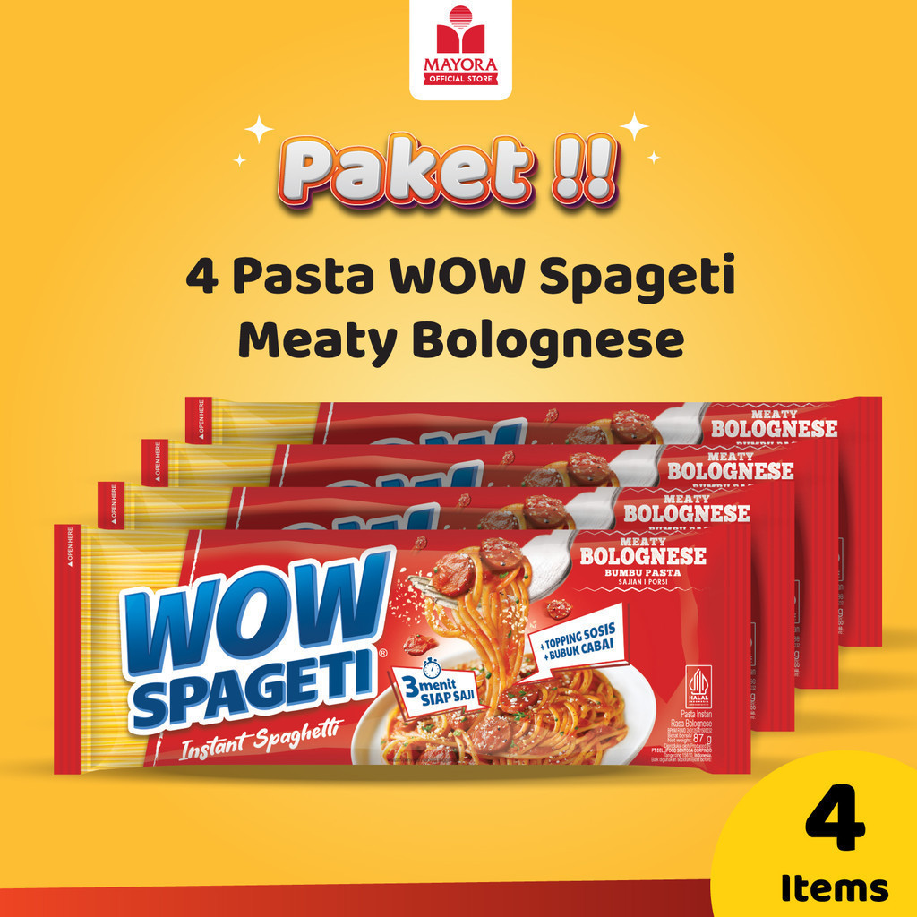 

PAKET 4 Pasta WOW Spageti Meaty Bolognese