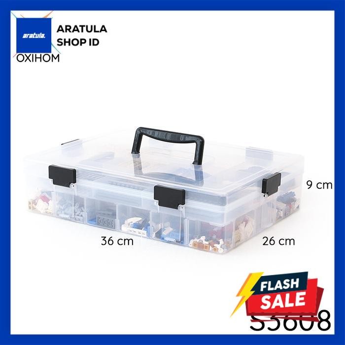 

Oxihom Tempat Kotak Penyimpanan Box Mainan dan Perkakas Tool Box Kosmetik Kotak Obat Plastik - S3608