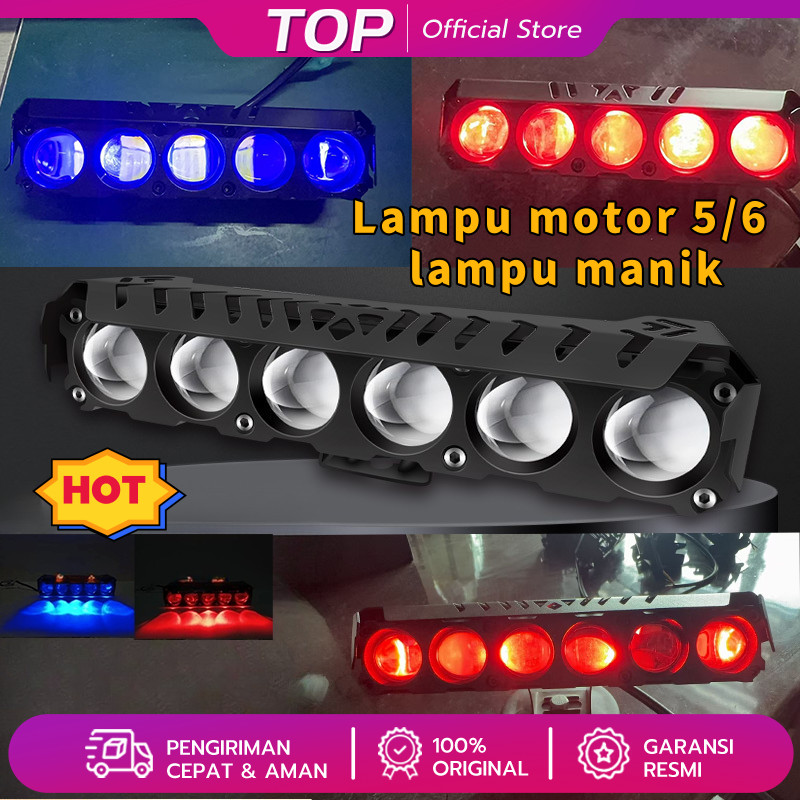 Lampu Tembak LED 5/ 6 Mata Untuk Mobil Motor Super Terang Awet Cahaya Fokus 24 Volt