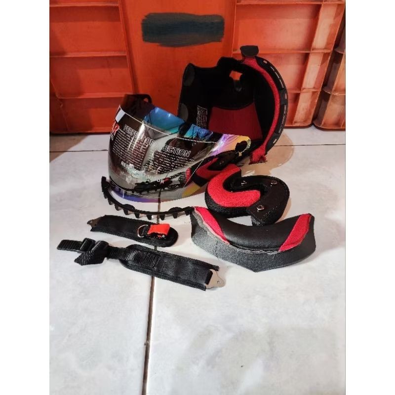 Paket Kaca Helm NHK predator 2 Visor + Busa spon NHK Predator 2 visor kancing besi