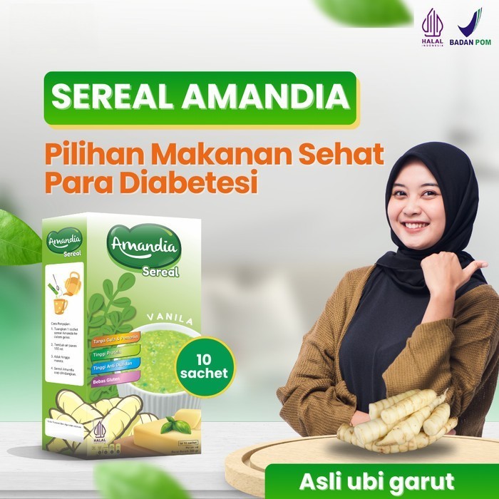 

Sereal Amandia Mengandung Bahan Alami Ubi Garut Asli Halal BPOM