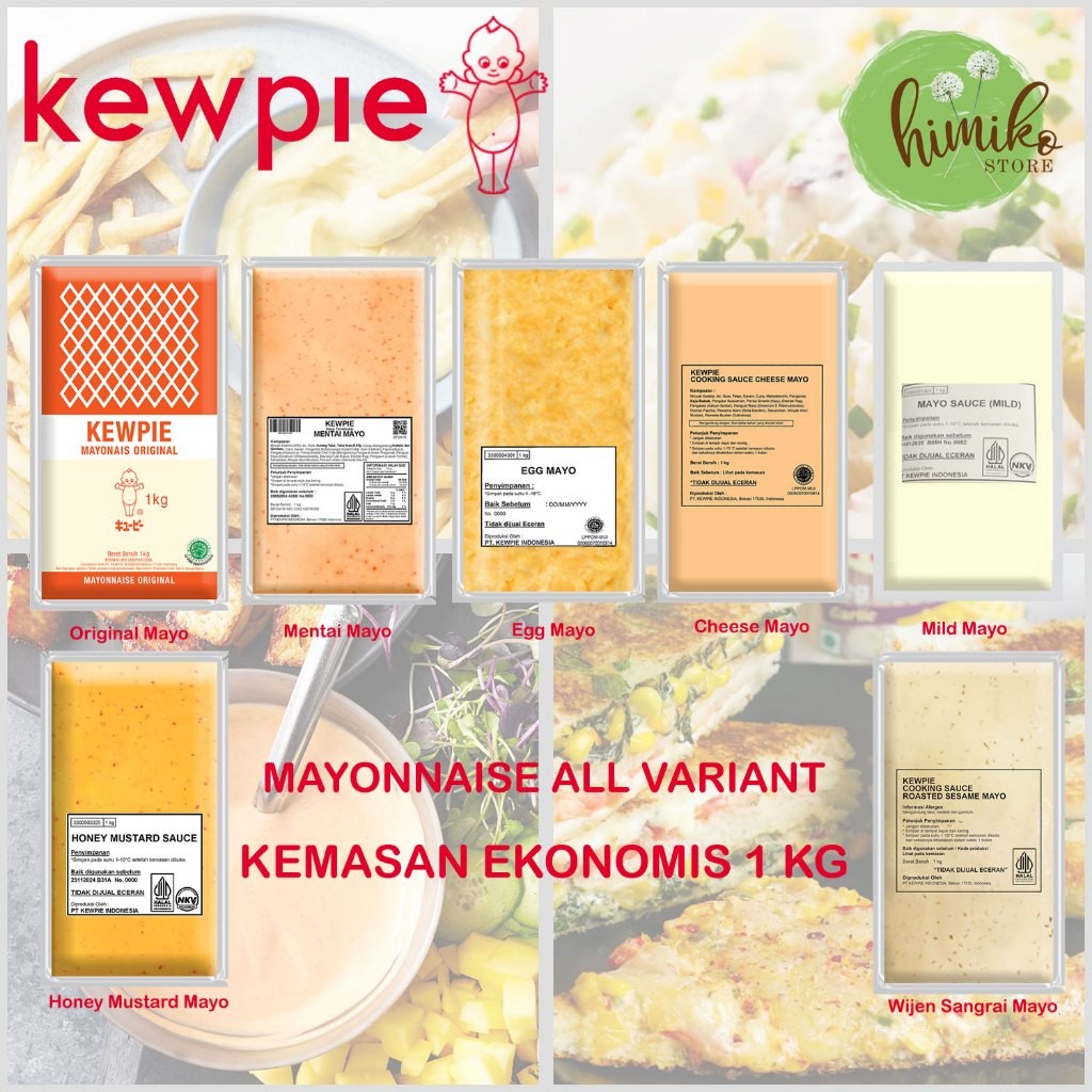 

Kewpie Mayonnaise All Variant Rasa Original Cheese Egg Mentai Mayo Kemasan 1 Kg