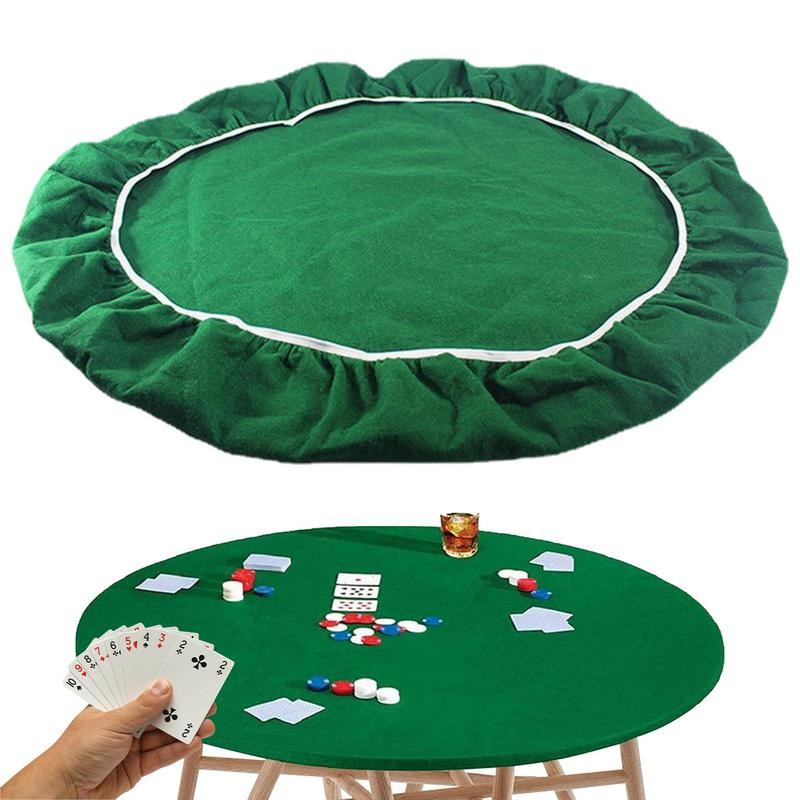 

Felt Card Table Game Cover Round Tablecloth Poker Table Cover Game Table Topper Mat Elastic Card Game Table Protector
