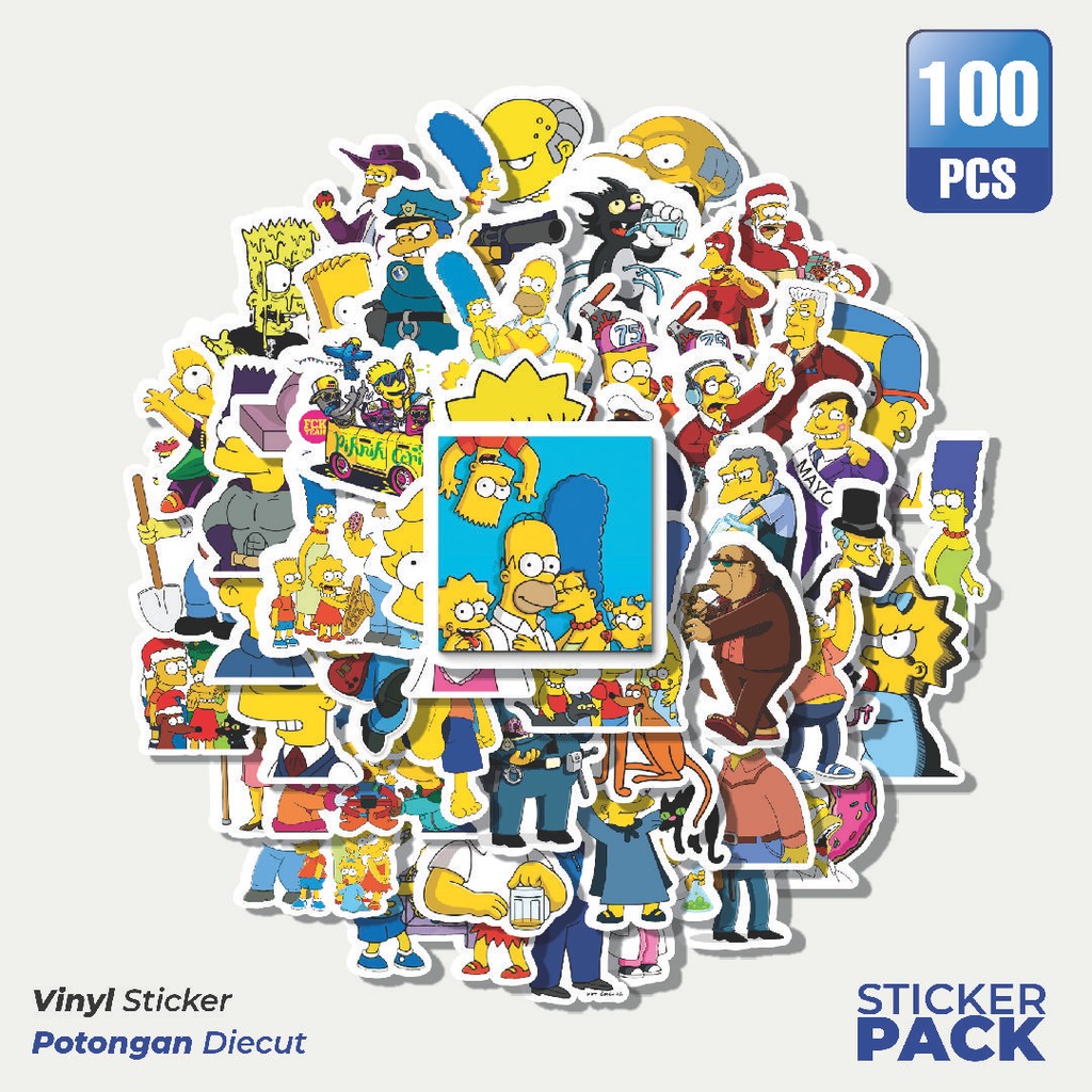 

Super Hemat! 100 PCS Stiker Kartun The Simpsons Series - SIMPSONS 2 Waterproof Aesthetic- Untuk Laptop, Motor, dan Helm - Paper Stationery Pack