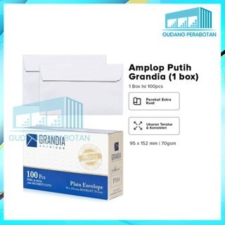 

GP GROSIR KOTAK Isi 100Pcs Amplop Putih P 104 Grandia Amplop Polos Kecil Dengan Lem Perekat