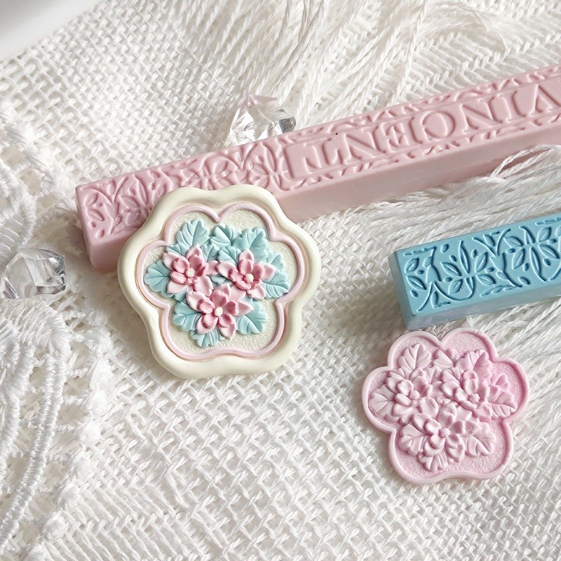 

New 3D Flower Embossed Wax Seal Stamp With Matte Finish Custom Shape Envelope Scrapbook Invitation Sealing Wax Handicraft Toys