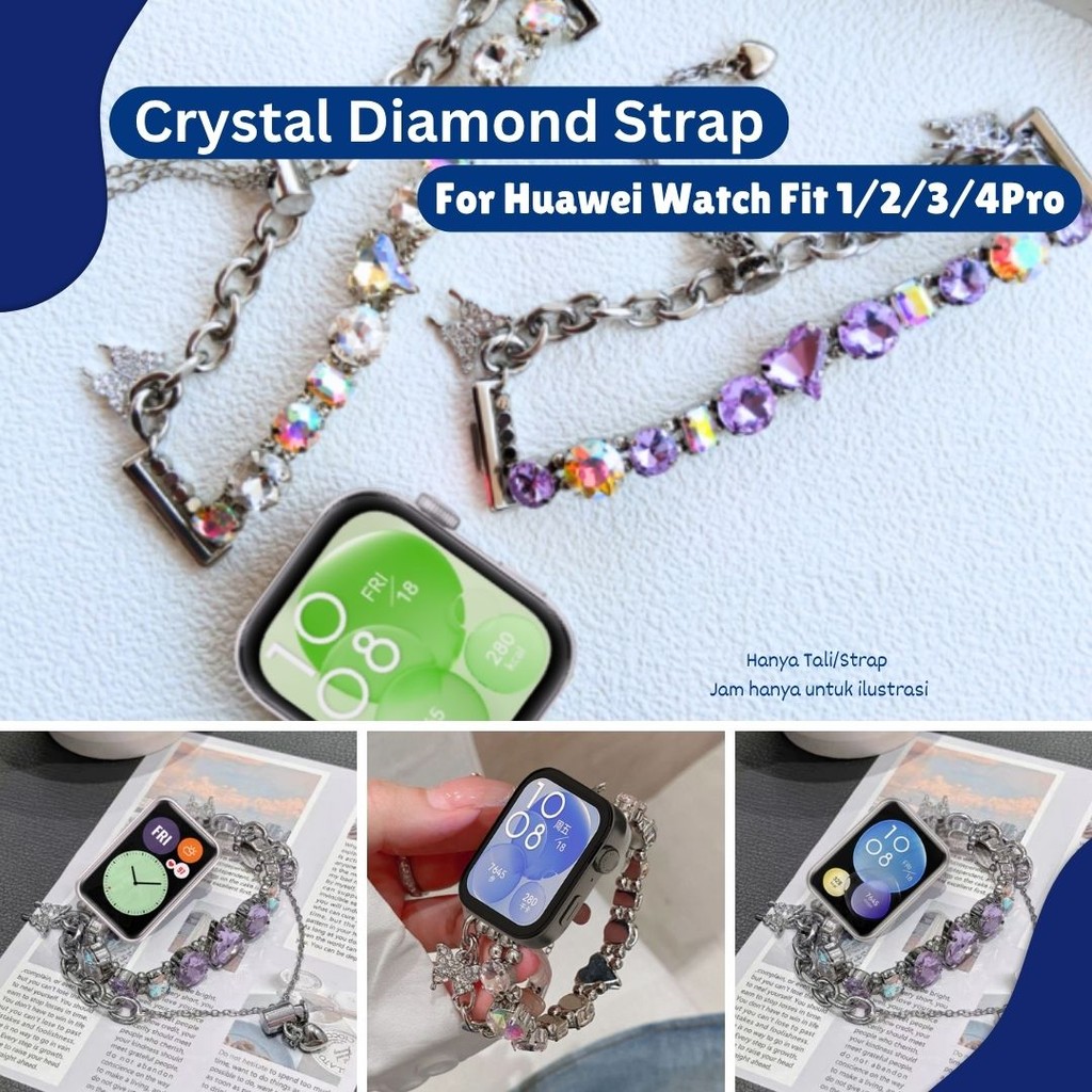 Huazi Diamond Butterfly Strap for Huawei Watch Fit 1 Huawei Watch Fit 2 Huawei Watch Fit 3 Huawei Wa