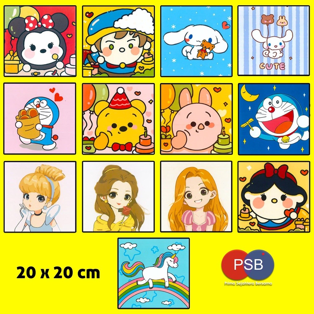 

COD DIY Painting By Number 20x20 cm / Paket Melukis / Lukisan DIY