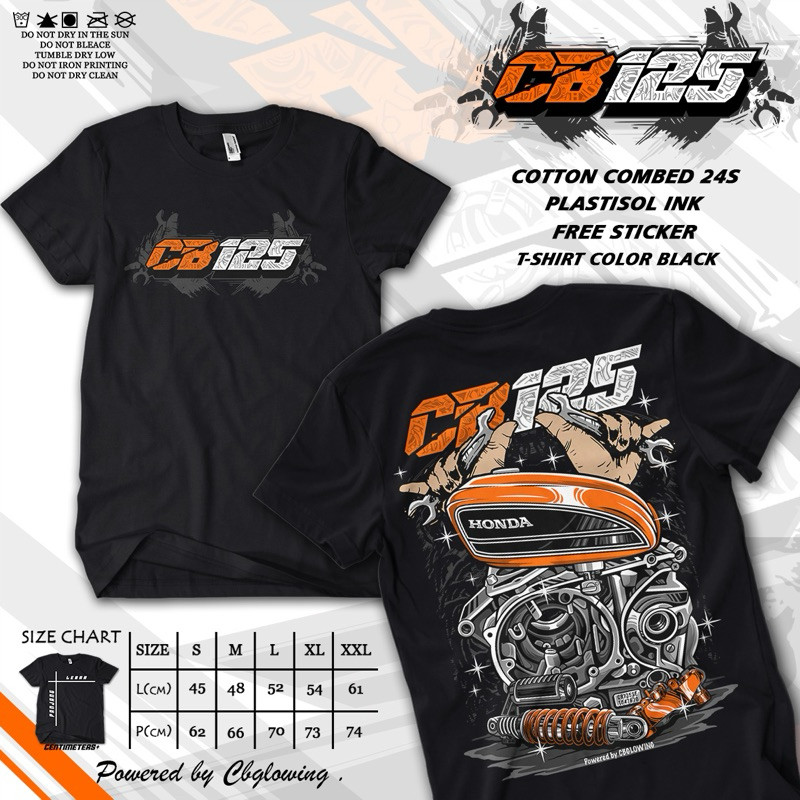 KAOS BAJU CB125 ORIGINAL CBGLOWING T-SHIRT ICIKIWIR KAOS CB125 TANGKI CB125 BAJU CB KAOS CB ORIGINAL