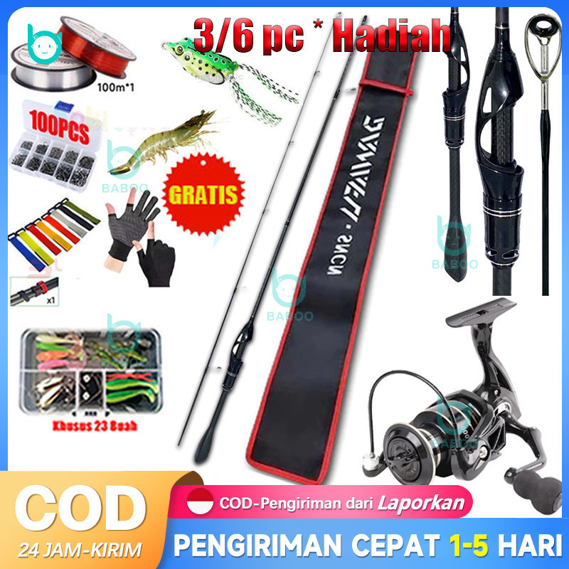 【# Beli 1 Dapat 8 #】Joran Pancing Carbon Pancing Set Joran Pancing Spinning & Casting 1.65M 1.80M 1.
