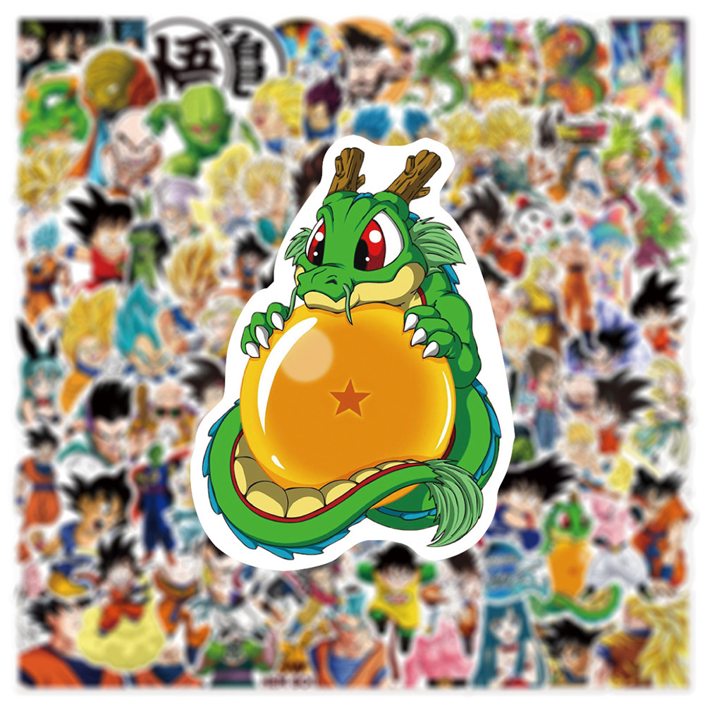 

50/100pcs Cool Dragon Ball Anime Stickers Cartoon Decals for Kids Toys DIY Skateboard Laptop Car Phone Fridge Decoration Sticker
