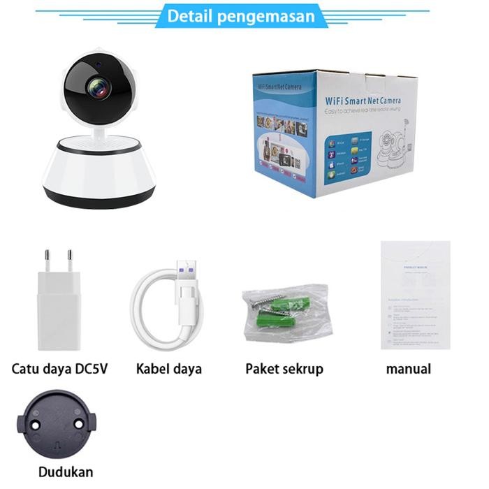 V380 Pro Pemantauan Bayi Kamera CCTV Jarak Jauh Smart Wireless Night Vision PTZ Peringatan Cerdas - 